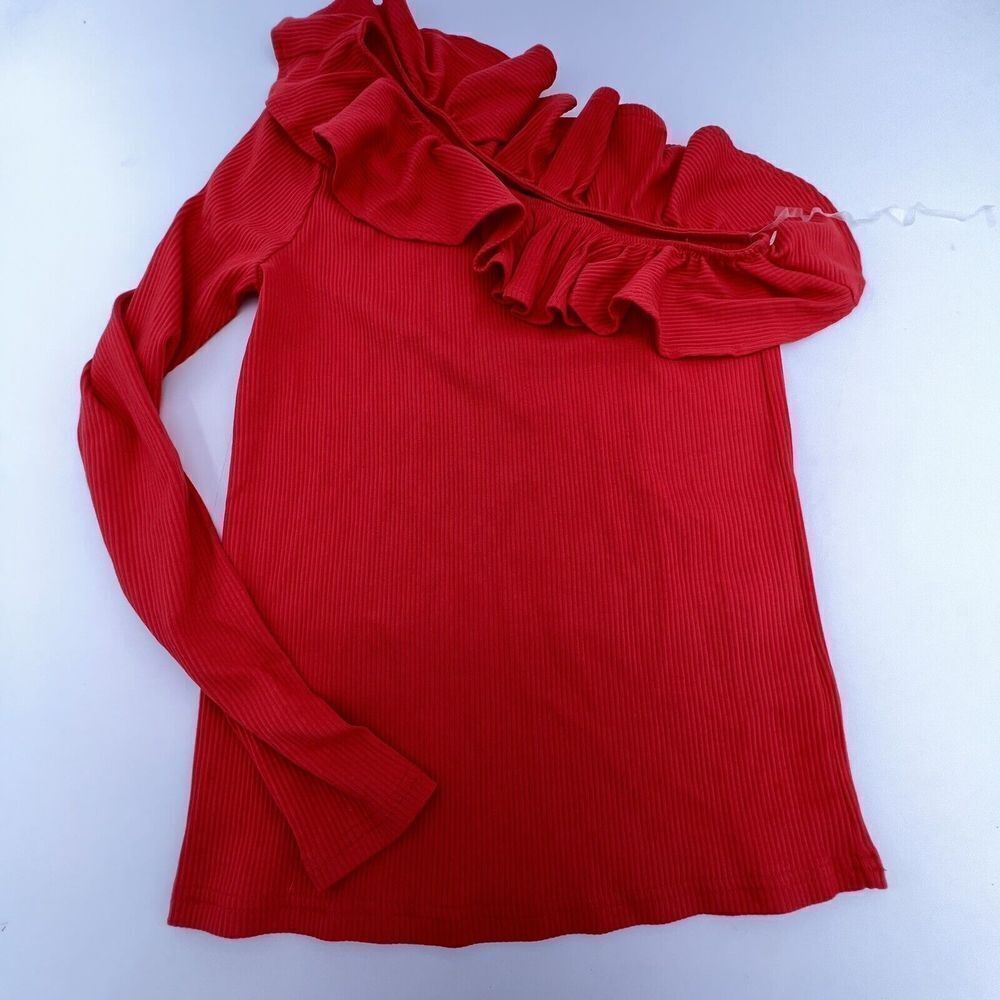 J Crew One Shoulder Ruffle Neck Too Size Small NWT